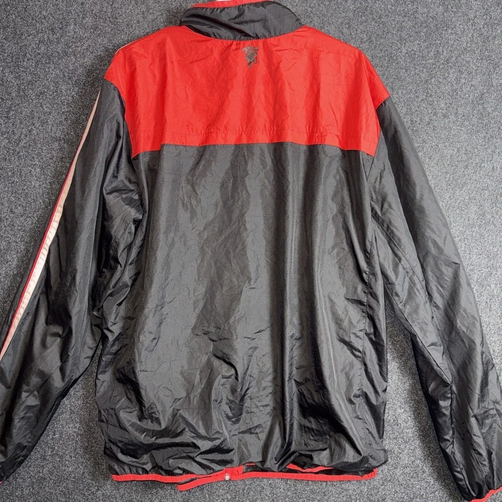 Manchester United FC Windbreaker Jacket Size XL Red Black Style Soccer Vintage